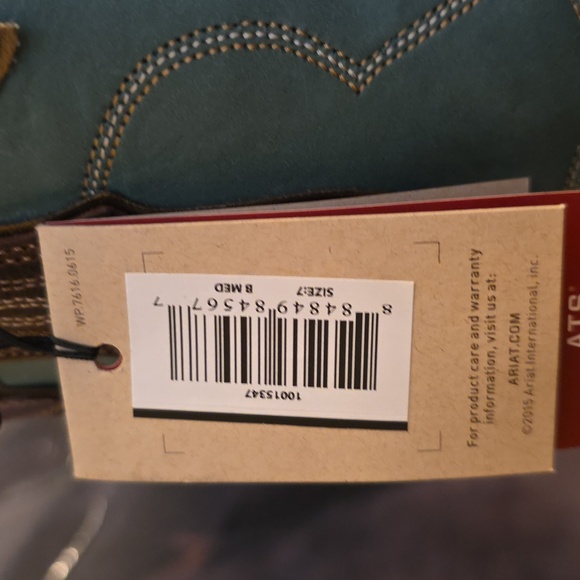 NWT Ariat ZEALOUS Teal and Brown Leather Boots - Picture 8 of 9